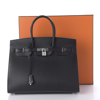 Hermes Madame Calfskin Birkin Sellier 35 Black 11 of 11