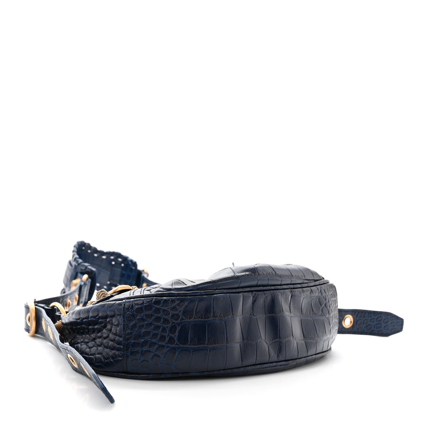 Balenciaga Extra Supple Calfskin Crocodile Embossed Le Cagole Shoulder Bag XS Indigo 4 of 10