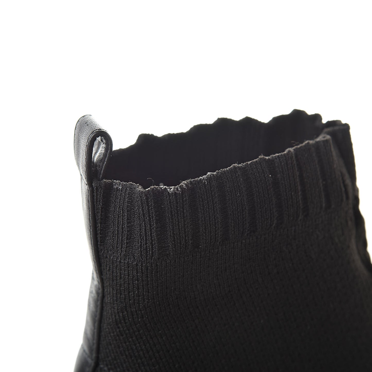 Knit Calfskin Volver Ankle Boots 38.5 Black