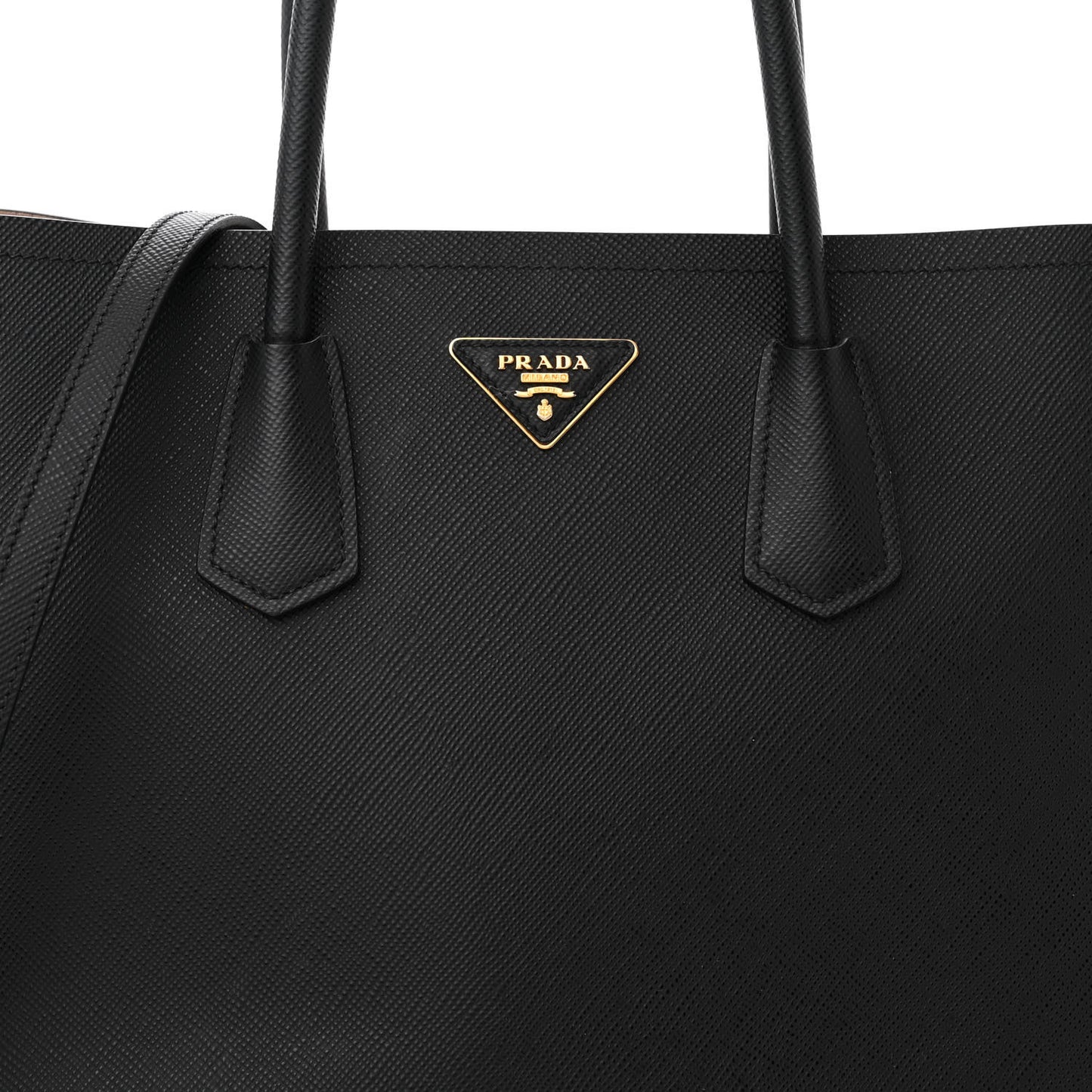 Saffiano Cuir Large Double Bag Black Mughetto