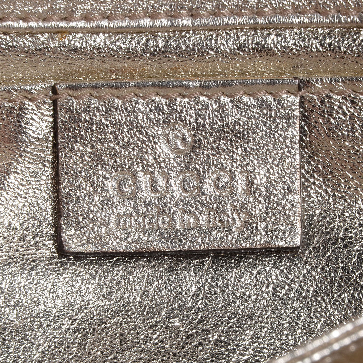 Leather Papillon Crest Evening Bag Metallic Gold