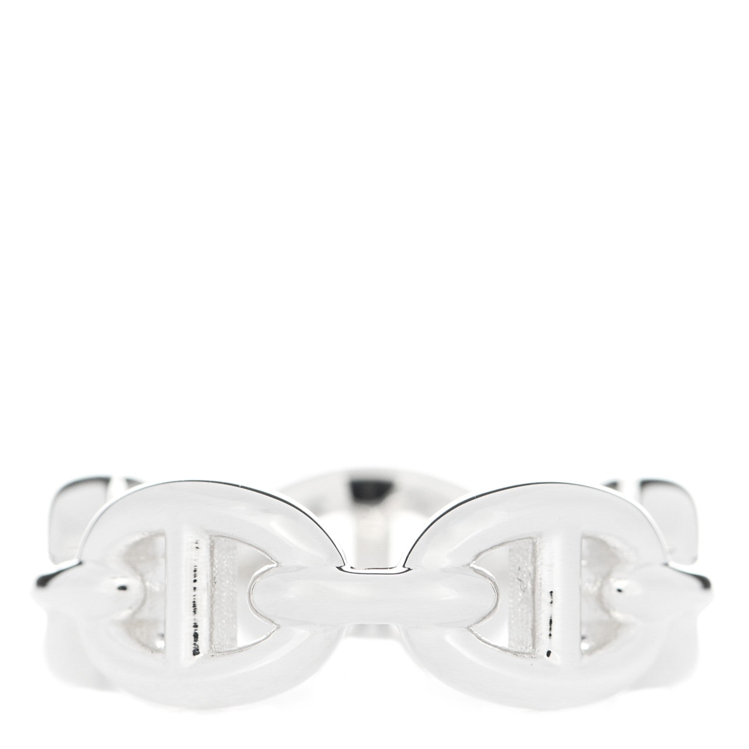 Hermes Sterling Silver PM Chaine d'Ancre Enchainee Band Ring 51 5.75 3 of 9