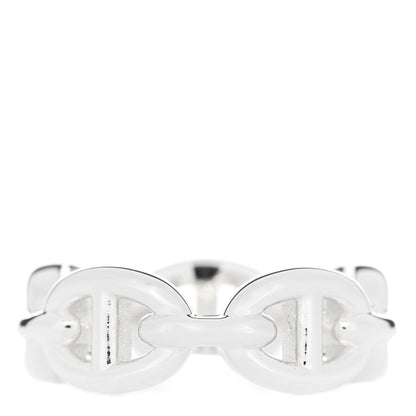 Hermes Sterling Silver PM Chaine d'Ancre Enchainee Band Ring 51 5.75 3 of 9