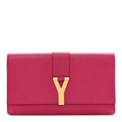 Saint Laurent Calfskin Classic Y Ligne Clutch Fuchsia 1 of 12