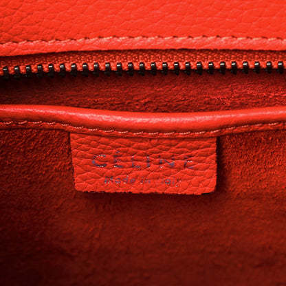 Celine Drummed Calfskin Nano Luggage Coquelicot 6 of 13
