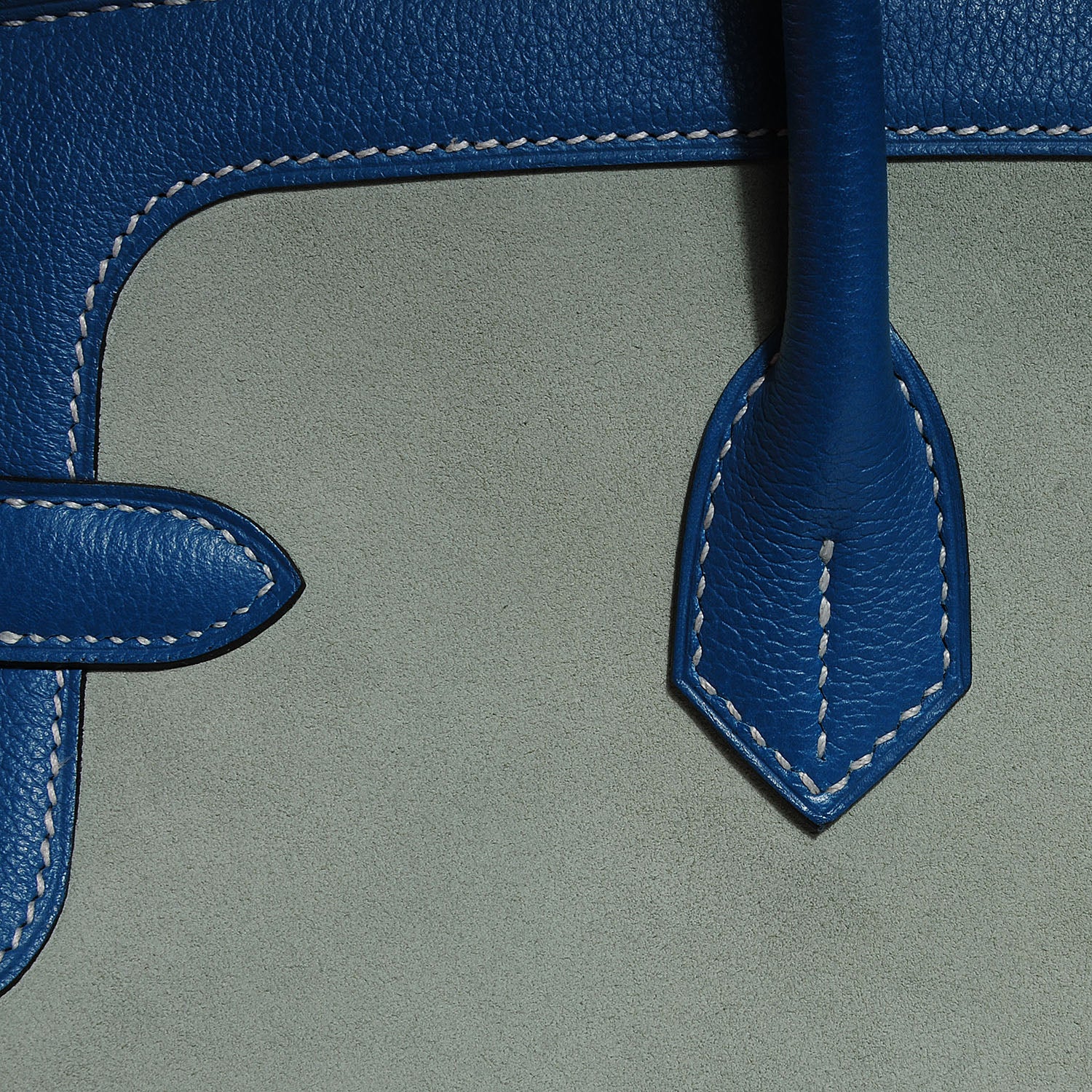 Hermes Veau Doblis Evergrain Grizzly Birkin 35 Bleu de Galice Ciel 25 of 26