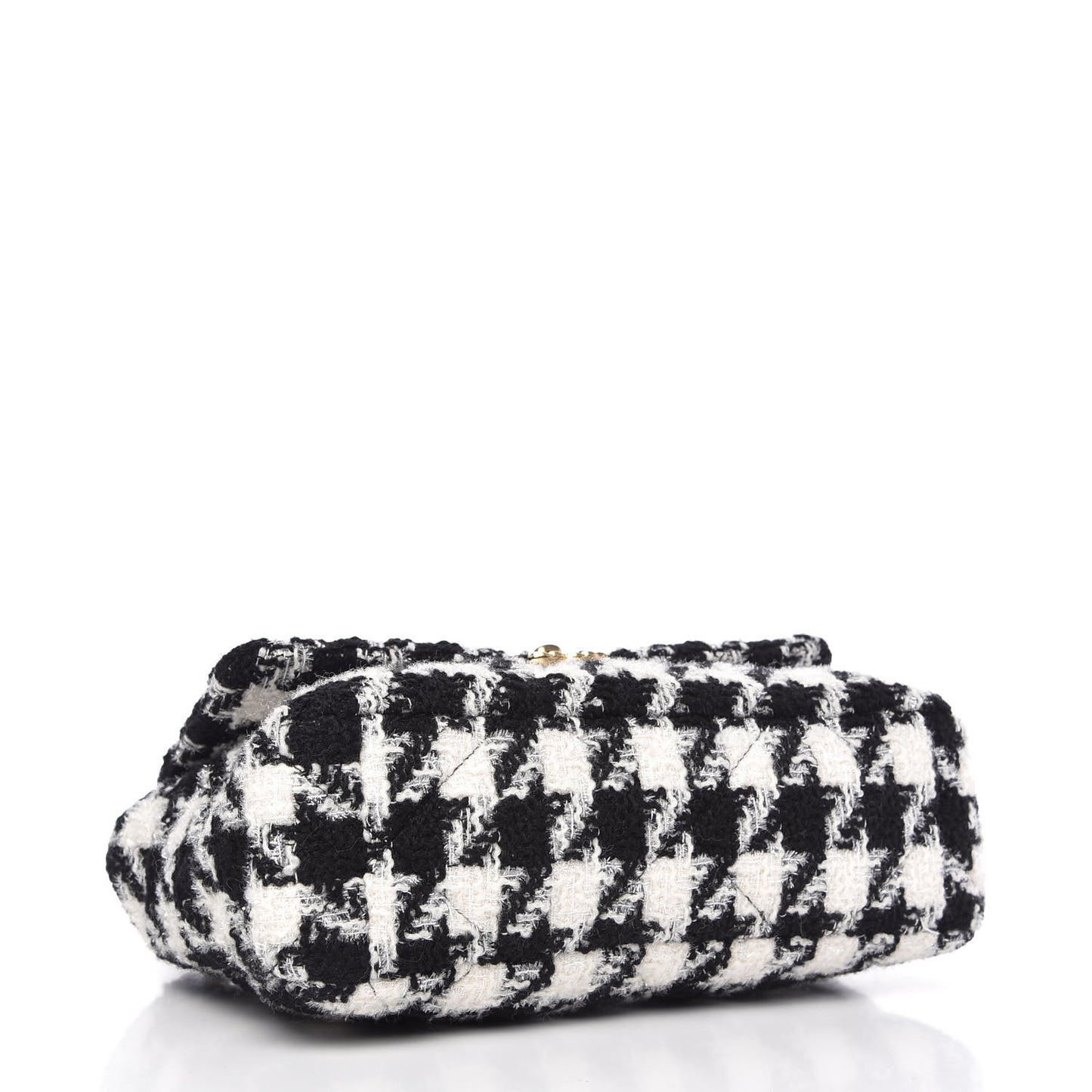Tweed Quilted Large Chanel 19 Flap Black Ecru White