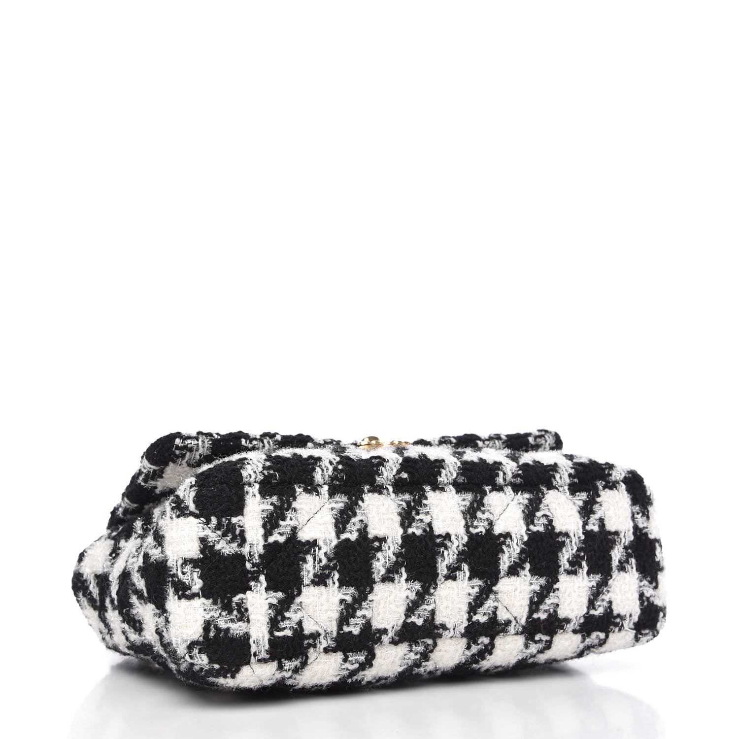 Chanel Tweed Quilted Large Chanel 19 Flap Black Ecru White 4 of 10