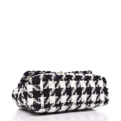 Chanel Tweed Quilted Large Chanel 19 Flap Black Ecru White 4 of 10