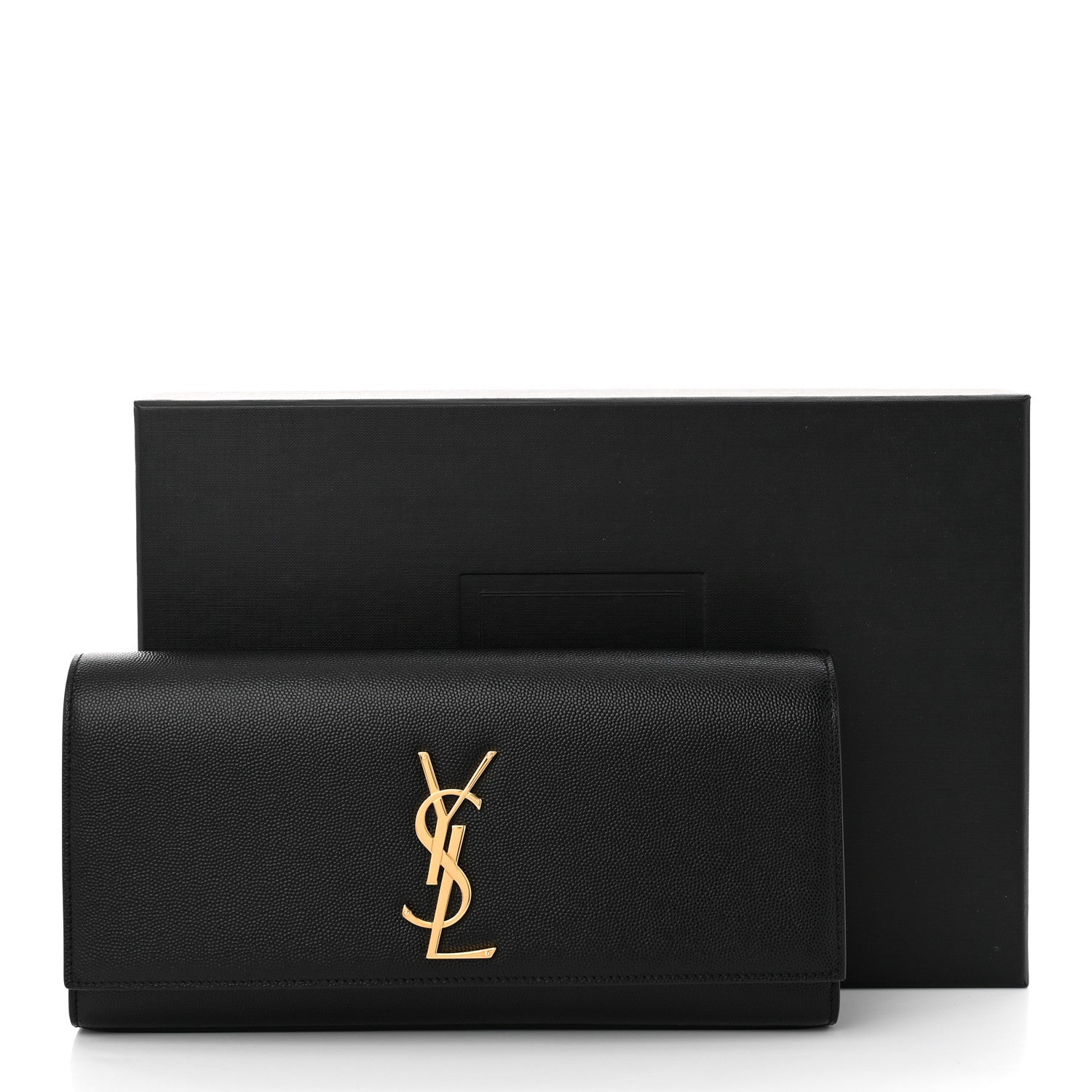 Saint Laurent Grain De Poudre Monogram Cassandre Clutch  Black 11 of 11