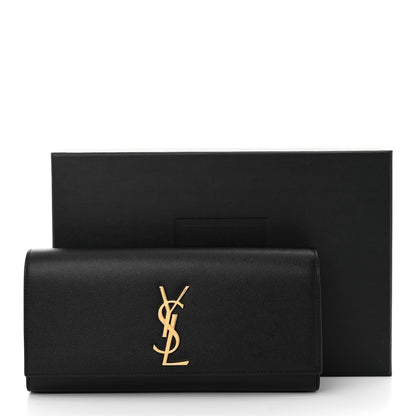 Saint Laurent Grain De Poudre Monogram Cassandre Clutch  Black 11 of 11