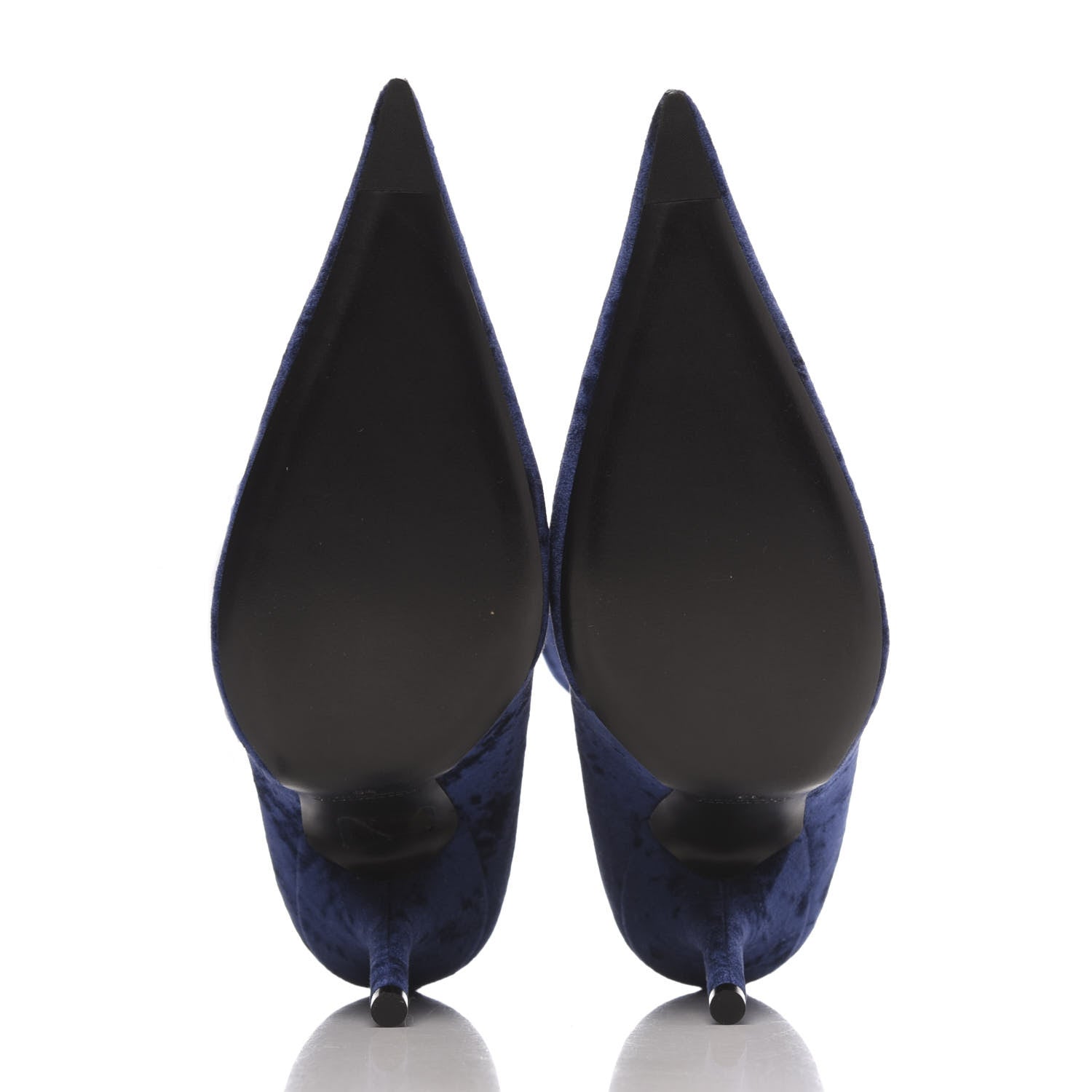 Balenciaga Velvet Extreme Pointed Toe Knife Booties 39 Navy 5 of 8