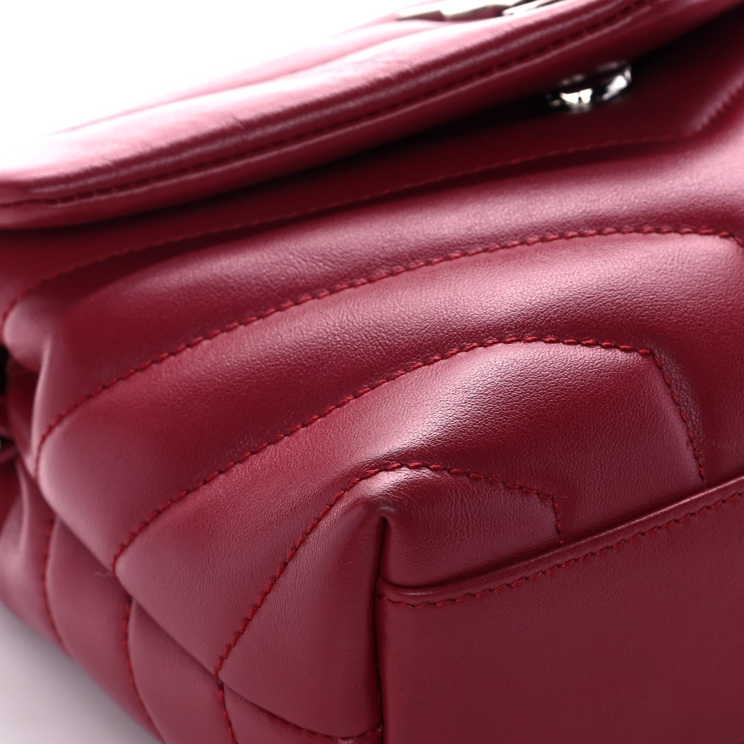 Saint Laurent Calfskin Y Quilted Monogram Toy Loulou Crossbody Bag New Lipstick 9 of 14
