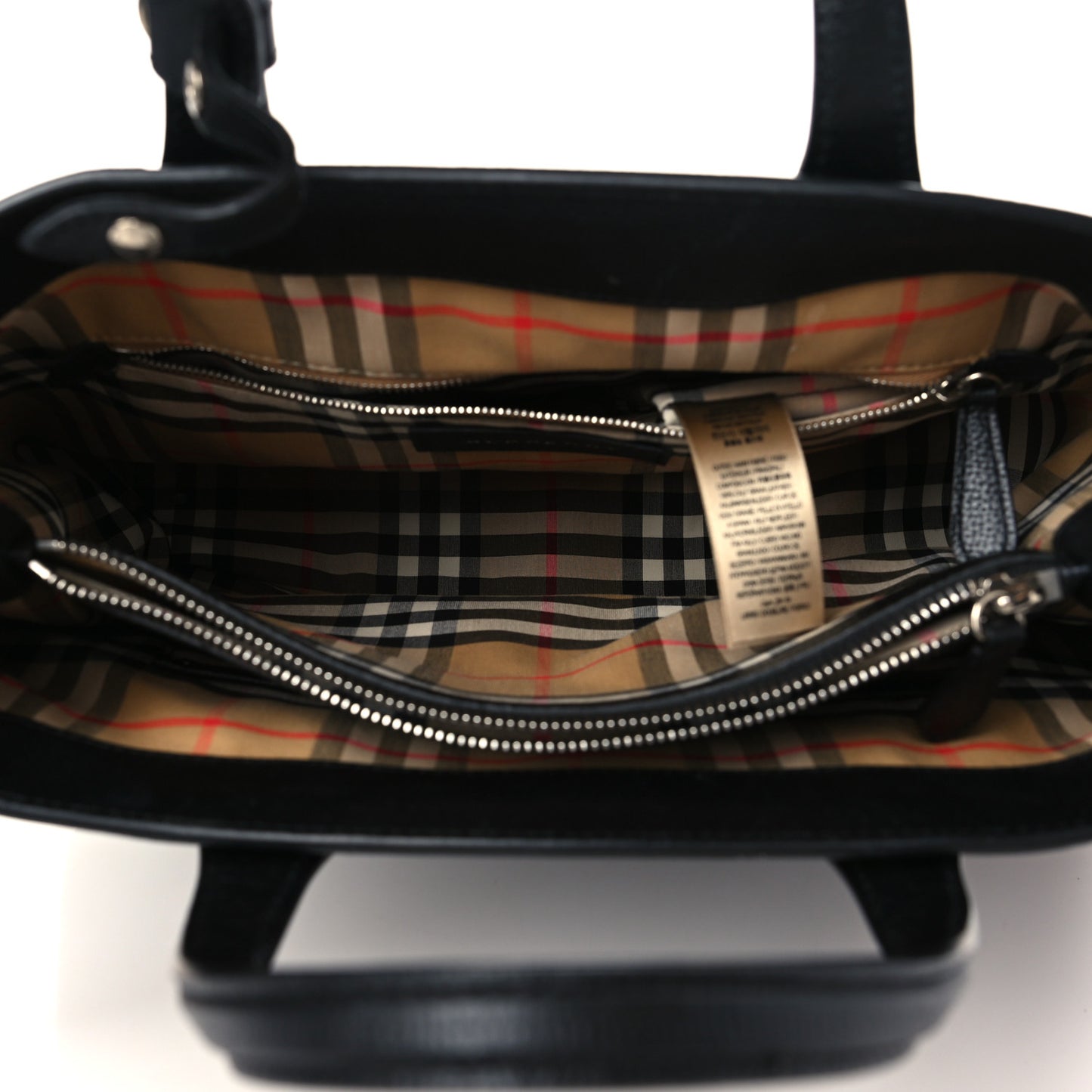Derby Calfskin House Check Medium Banner Tote Black