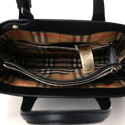 Burberry Derby Calfskin House Check Medium Banner Tote Black 6 of 9