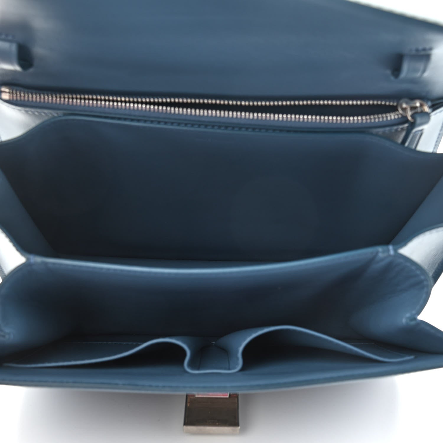 Celine Box Calfskin Medium Classic Box Flap Bag Blue Slate 5 of 8