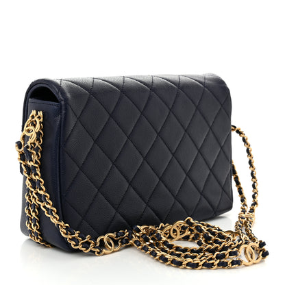 Chanel Caviar Quilted Small CC You Flap Navy 2 of 9