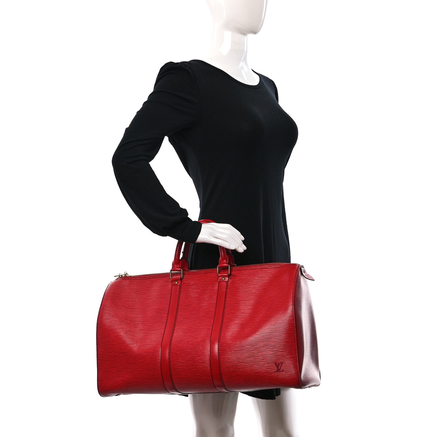 Louis Vuitton Epi Keepall 45 Castillan Red 2 of 9