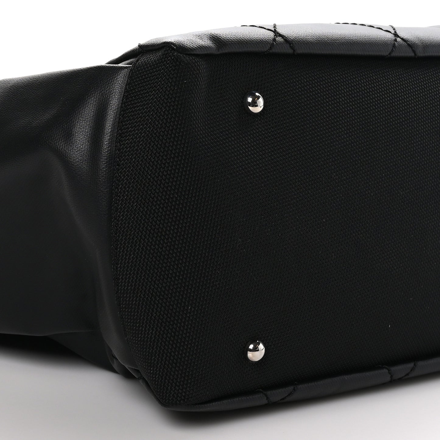 Coated Canvas Quilted Large Paris Biarritz Tote Black