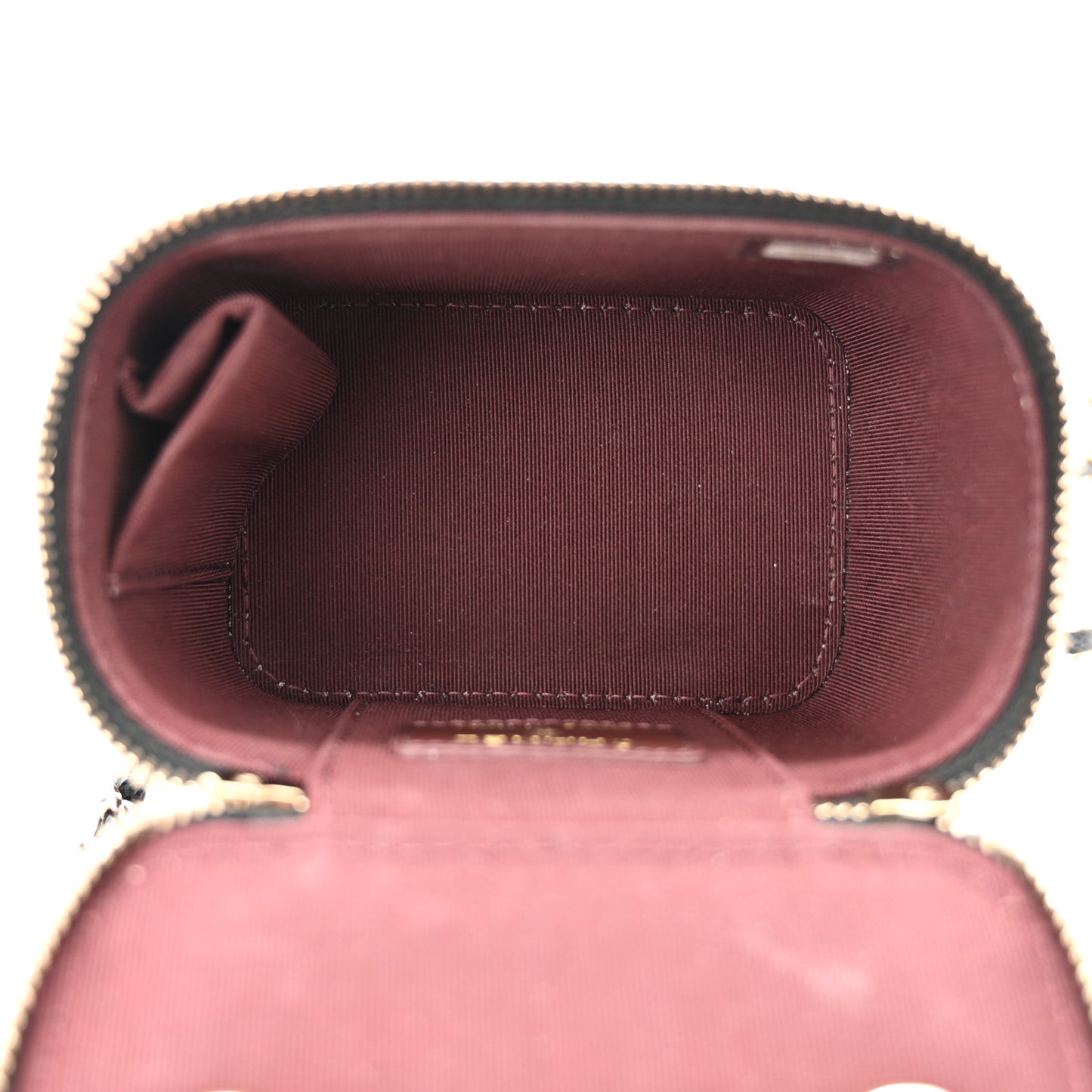 Caviar Quilted Mini Vanity Case With Chain Black