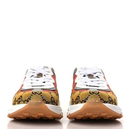 Gucci Monogram Multicolor Demetra Womens Rhyton Sneakers 37.5 Yellow Blue Great White Tabasco 2 of 8