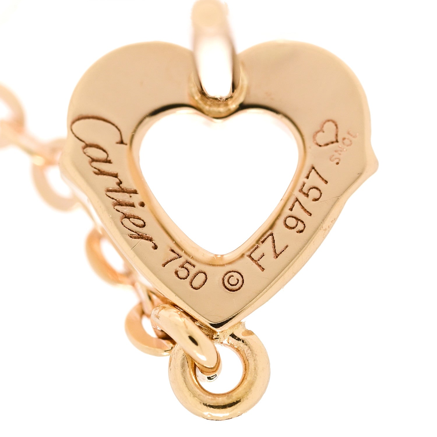 Cartier 18K Pink White Gold Double Heart Drop Earrings 4 of 6