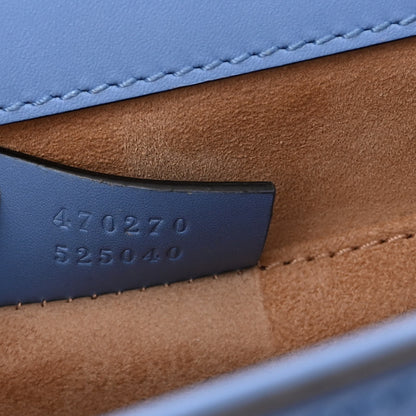 Gucci Vitello Fontanella Web Mini Sylvie Top Handle Bag Clear Sky Blue 7 of 11