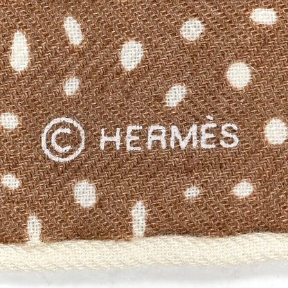 Hermes Silk Cashmere Clair De Lune Shawl 140 Camel White 5 of 6