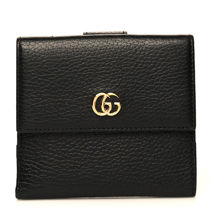 Gucci Dollar Calfskin Double G French Flap Wallet Black 1 of 8