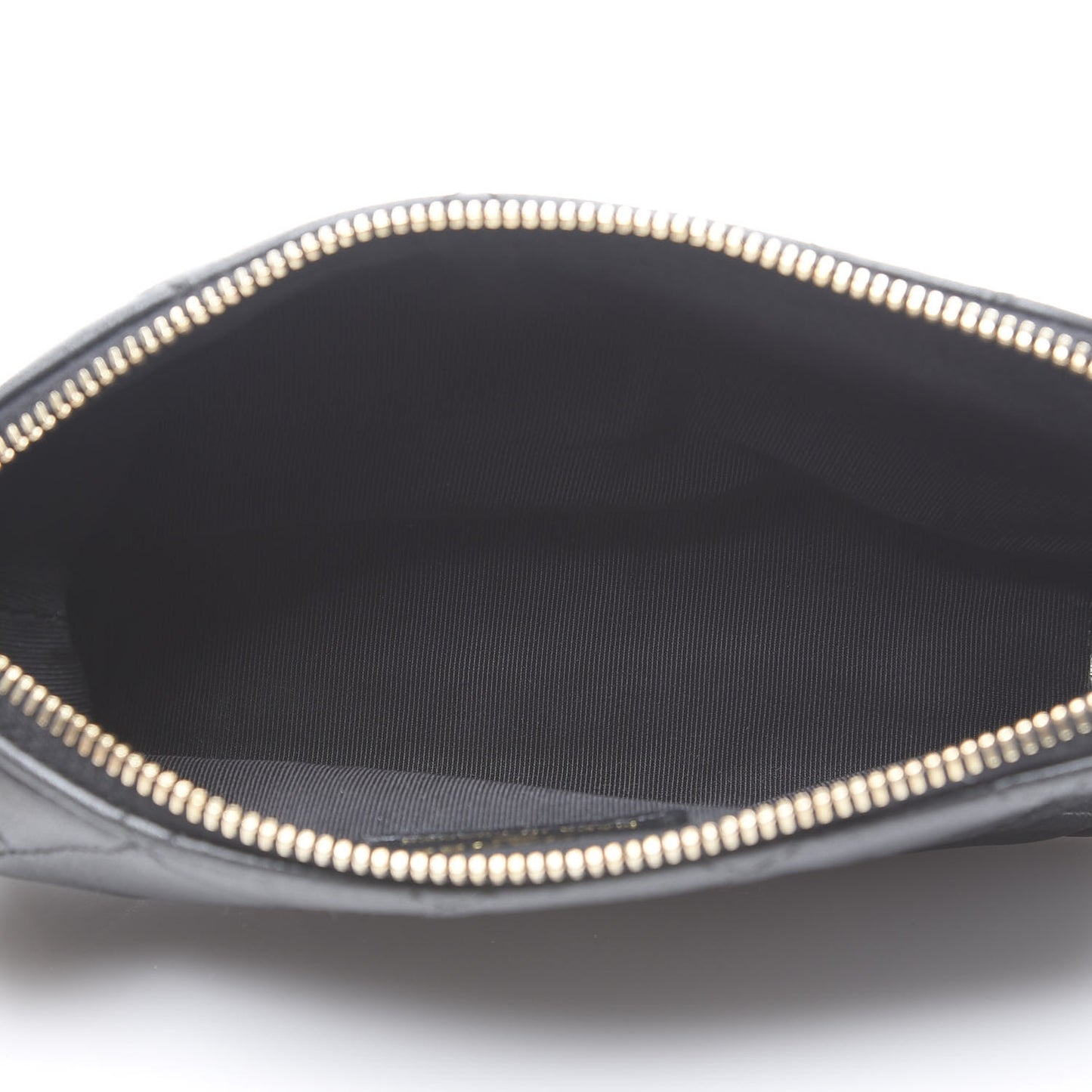 Lambskin Quilted Valentine Charms Small Cosmetic Pouch Black