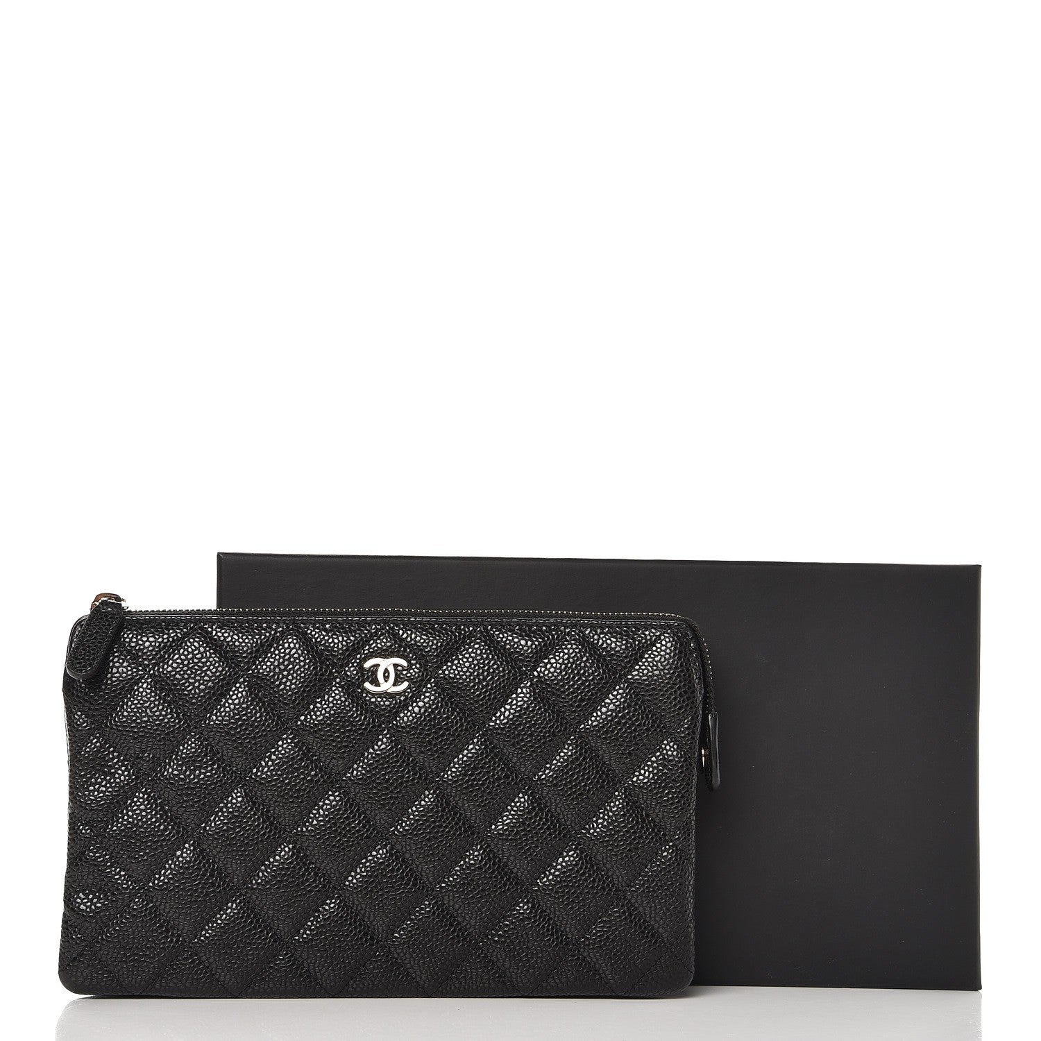 Chanel Caviar Quilted Large Zipped Clutch Black 9 of 9