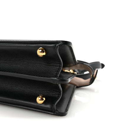 Fendi Vitello Seta Nappa Bi-Color Small Peekaboo I SEE U Satchel Black Light Rose Tortora 9 of 9