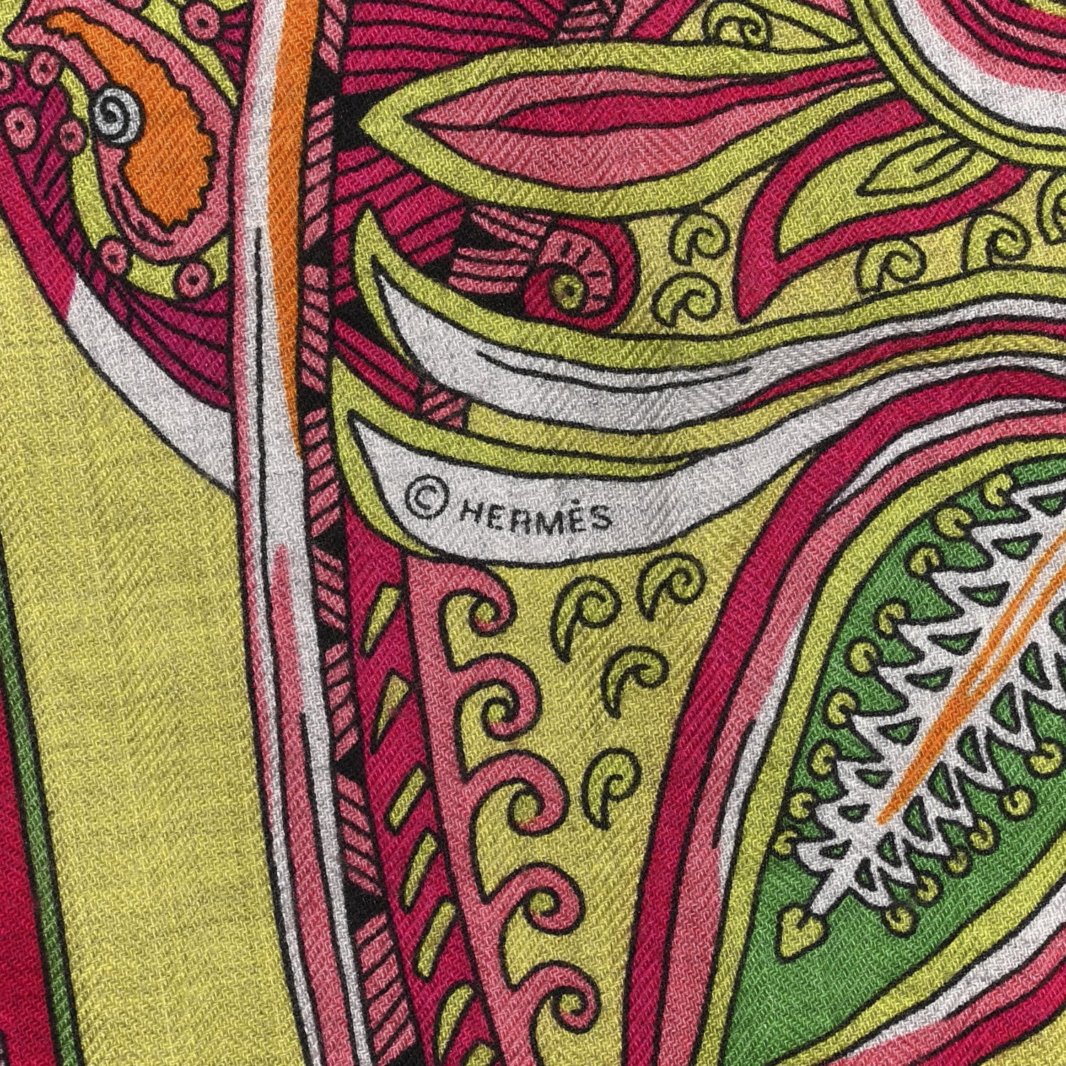 Hermes Cashmere Silk Aux Portes Du Palais Shawl 140 4 of 6