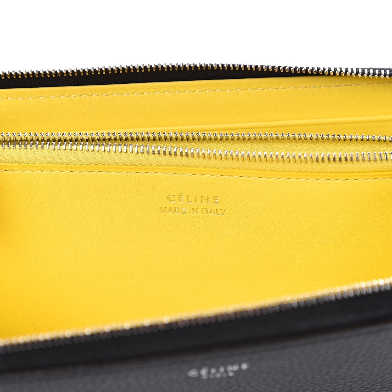 Celine Calfskin Large Zip Around Multifunction Wallet Black Citron 5 of 7
