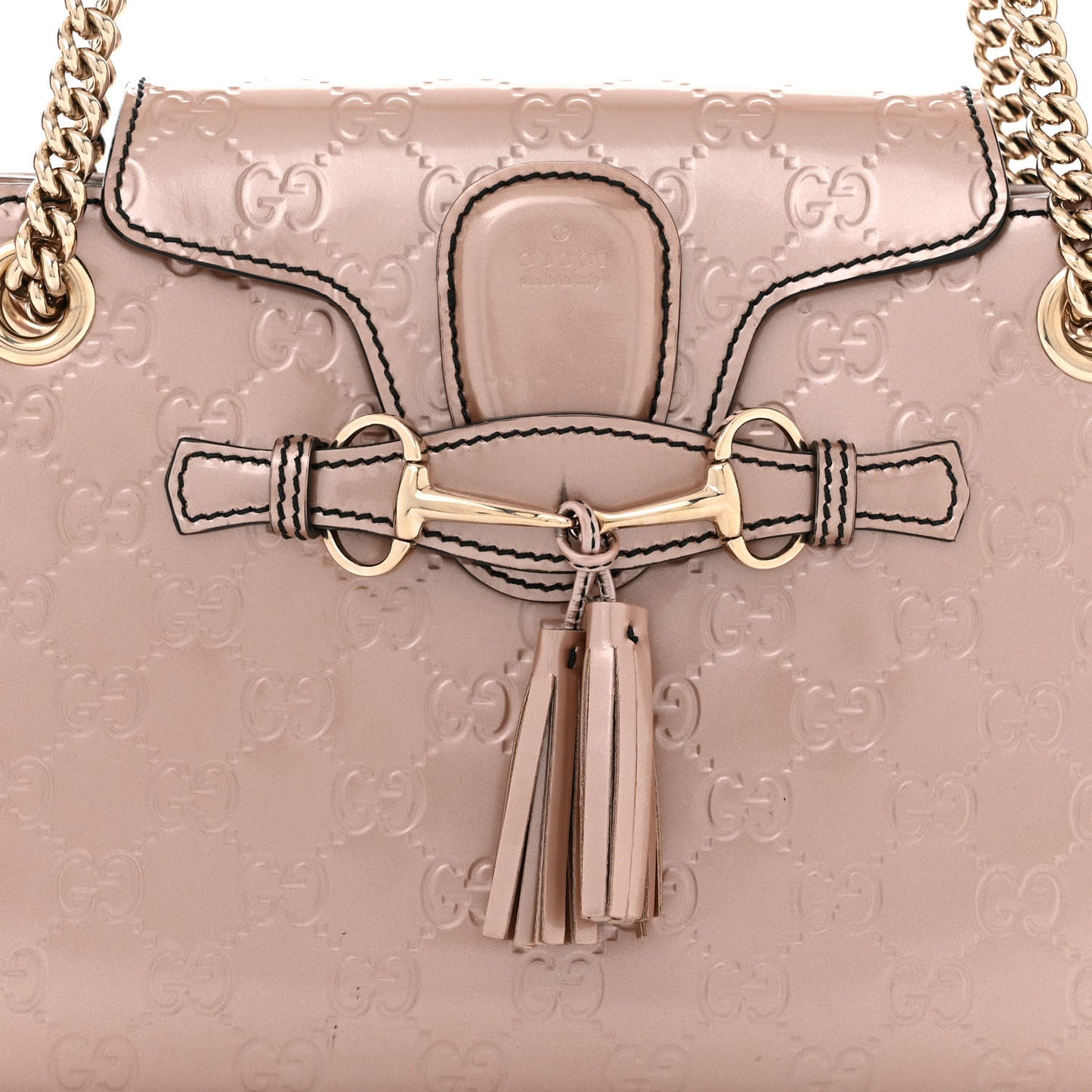 Shine Guccissima Small Emily Chain Shoulder Bag Dark Cipria