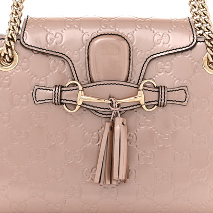 Gucci Shine Guccissima Small Emily Chain Shoulder Bag Dark Cipria 8 of 10