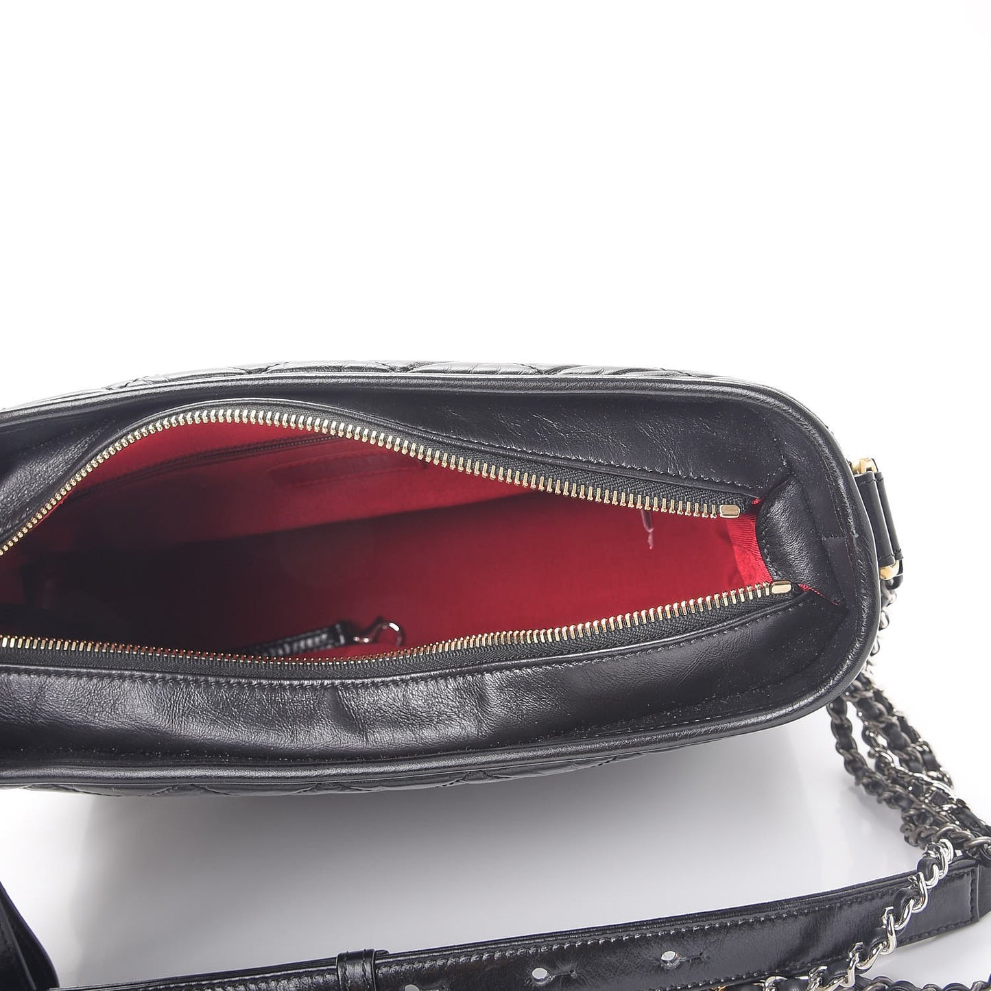 Aged Calfskin Quilted Medium Gabrielle Hobo Black