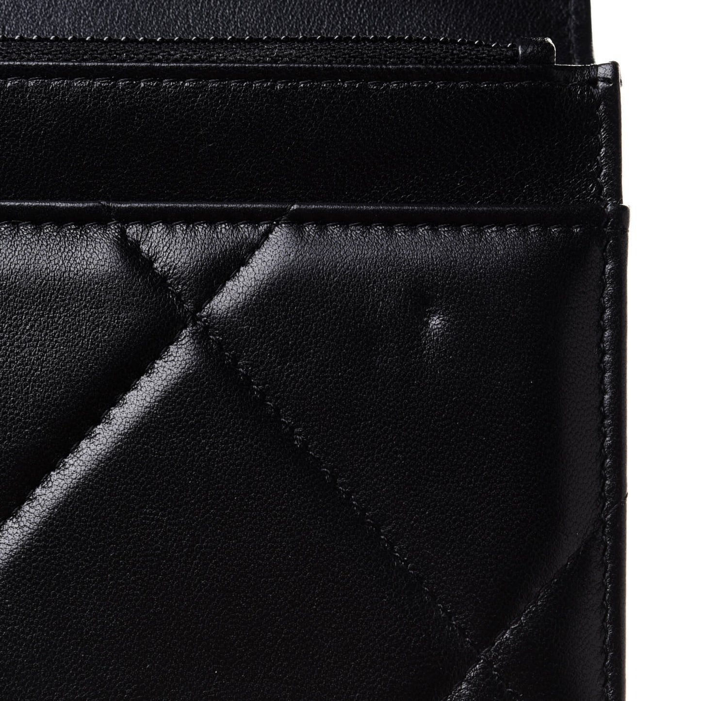Goatskin Quilted Chanel 19 Wallet On Chain WOC Black