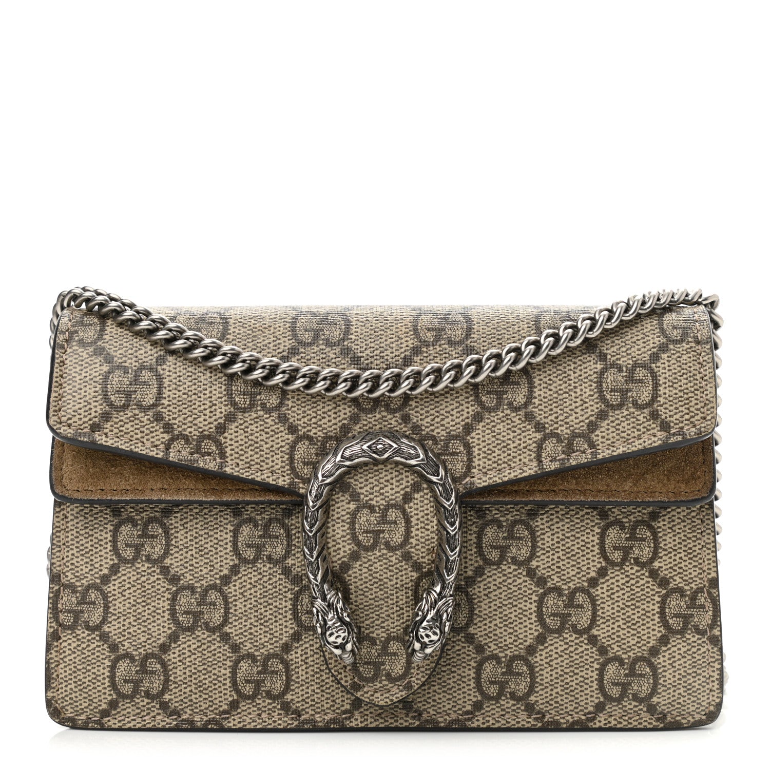 Gucci GG Supreme Monogram Super Mini Dionysus Shoulder Bag Taupe 1 of 10