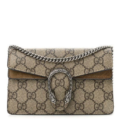 Gucci GG Supreme Monogram Super Mini Dionysus Shoulder Bag Taupe 1 of 10