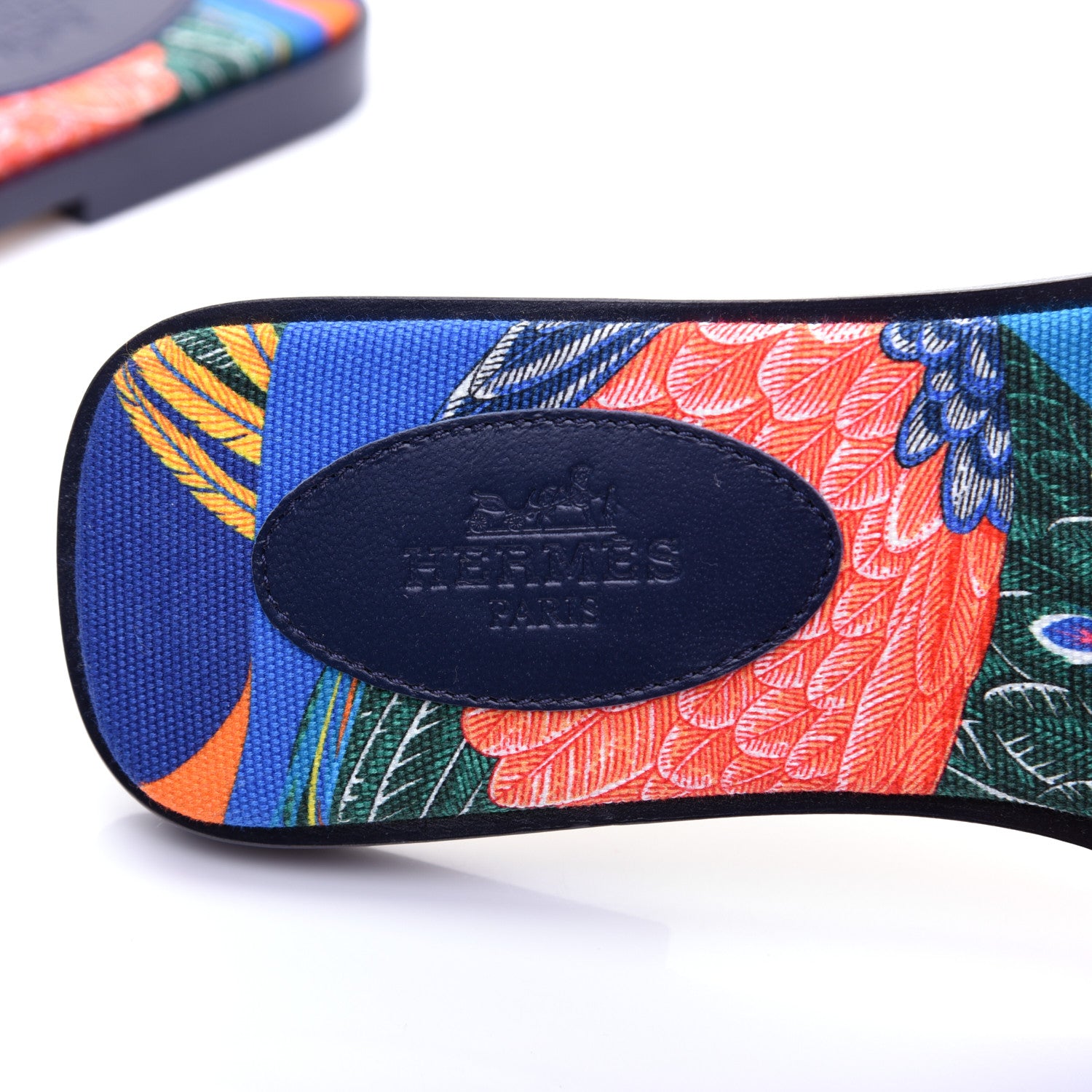 Hermes Calfskin Oran Sandals 36.5 Bleu 7 of 13