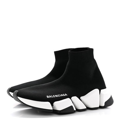 Balenciaga Technical 3D Recycled Knit Bi-Color Sole Womens Speed 2.0 Sneakers 35 Black White 3 of 13