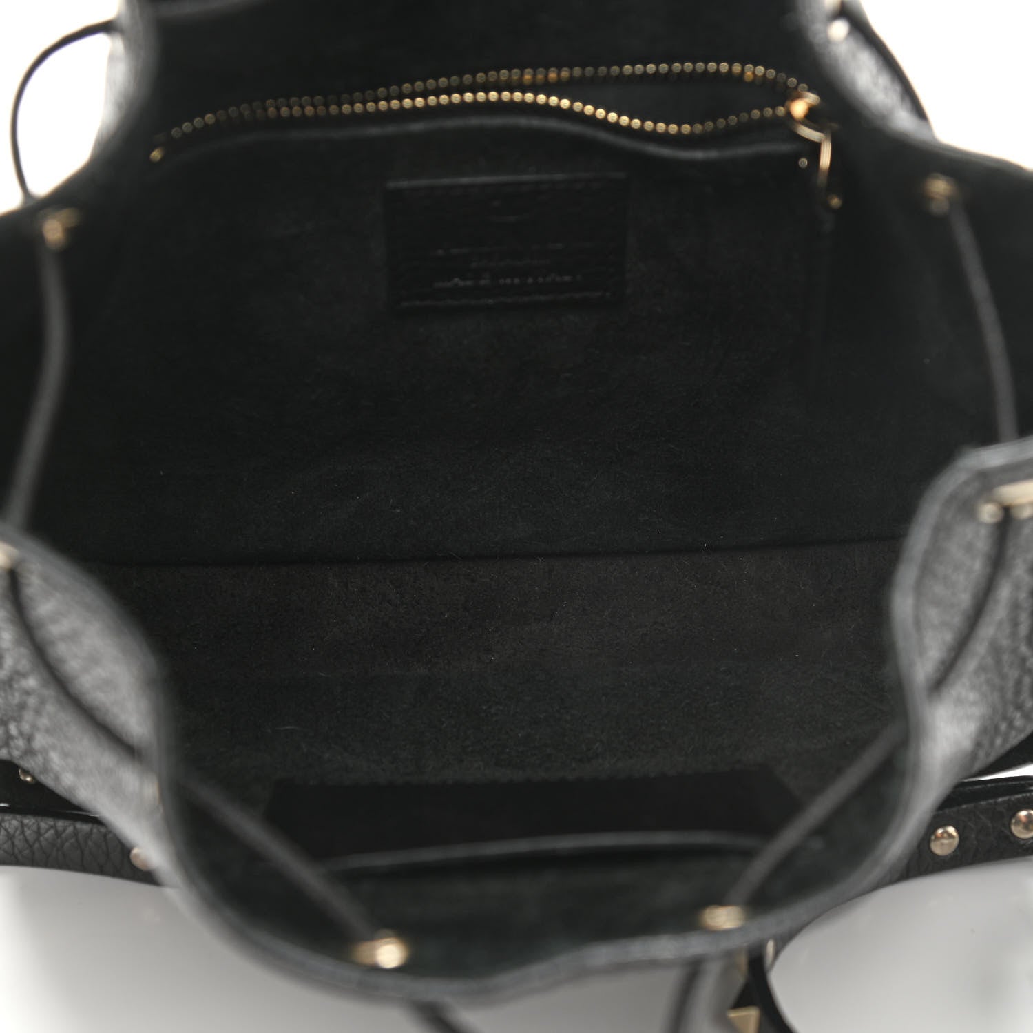 Valentino Garavani Grained Calfskin Rockstud Bucket Bag Black 5 of 12