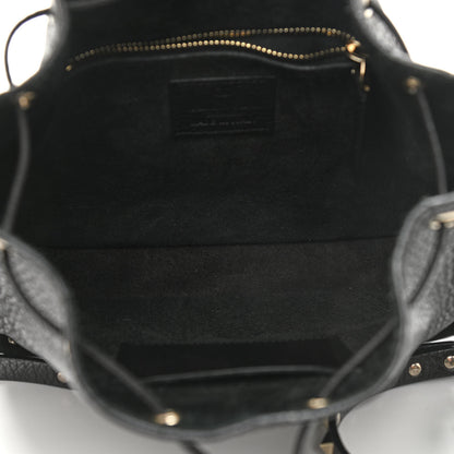 Valentino Garavani Grained Calfskin Rockstud Bucket Bag Black 5 of 12