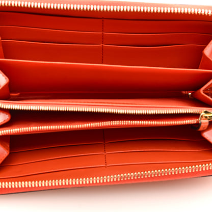 Gucci Calfskin GG Matelasse GG Marmont Zip Around Wallet Deep Orange 5 of 6