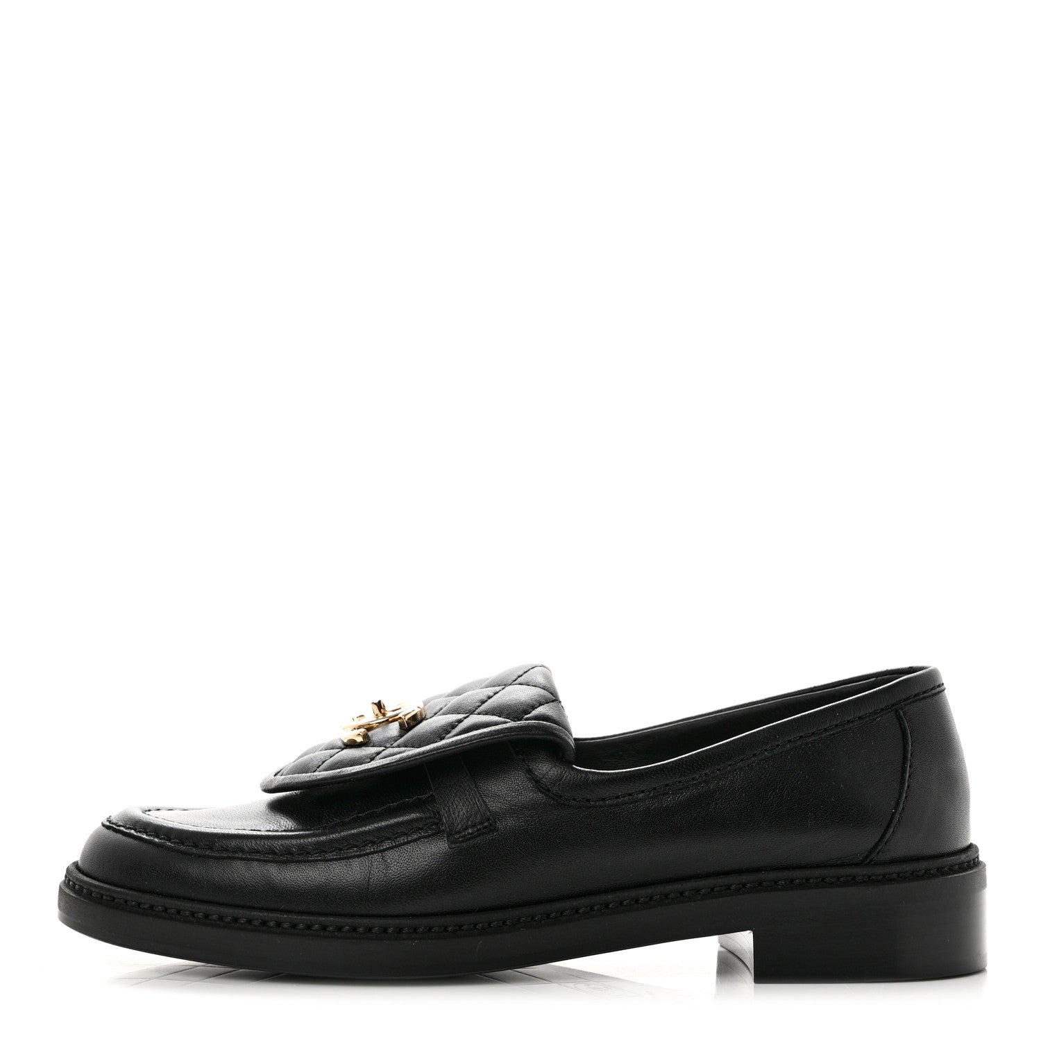 Chanel Lambskin Quilted CC Turnlock Loafers 38 Black 1 of 9