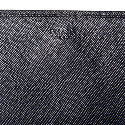 Prada Saffiano Metal Oro Chain Wallet Black 6 of 9