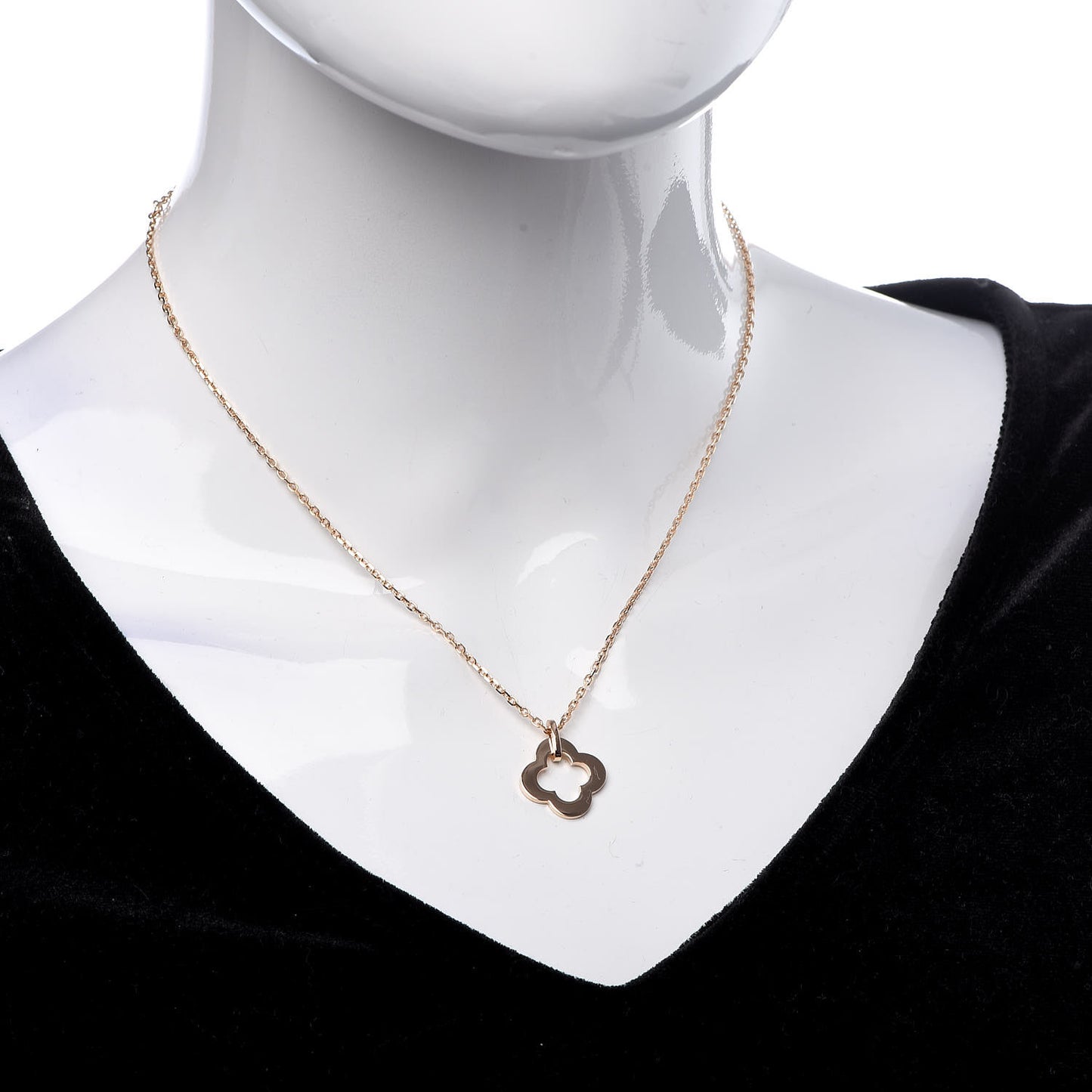 18K Rose Gold Byzantine Alhambra Pendant Necklace