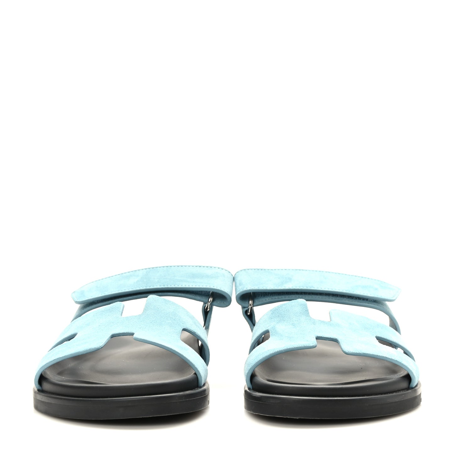 Suede Goatskin Womens Chypre Sandals 38 Bleu Mineral
