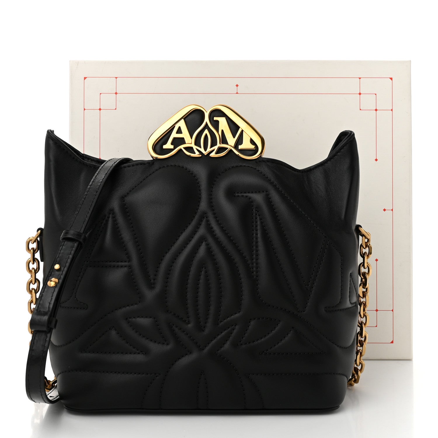 Alexander McQueen Calfskin Quilted Small The Seal Chain Crossbody Bag Black 10 of 10